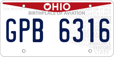 OH license plate GPB6316