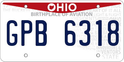OH license plate GPB6318