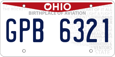 OH license plate GPB6321
