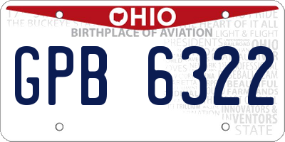 OH license plate GPB6322