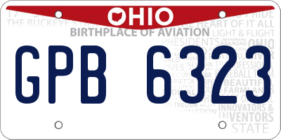 OH license plate GPB6323