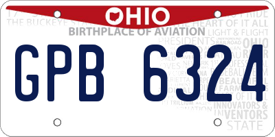 OH license plate GPB6324