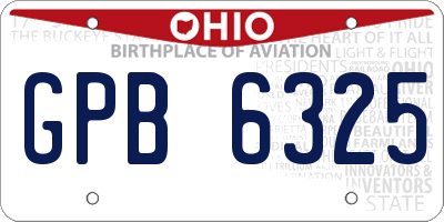 OH license plate GPB6325