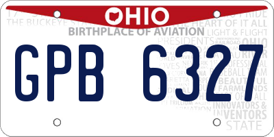 OH license plate GPB6327