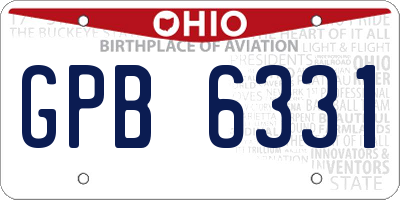 OH license plate GPB6331