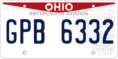 OH license plate GPB6332
