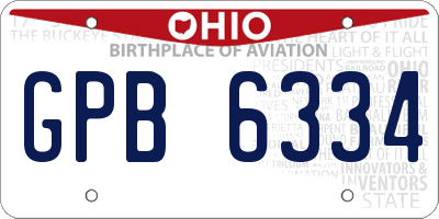 OH license plate GPB6334