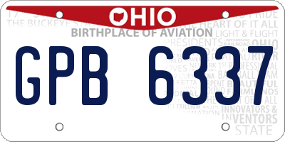 OH license plate GPB6337