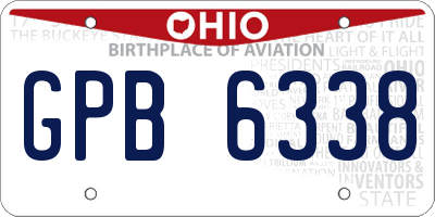 OH license plate GPB6338