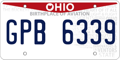 OH license plate GPB6339