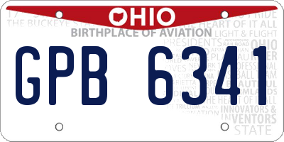 OH license plate GPB6341