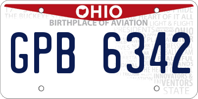 OH license plate GPB6342
