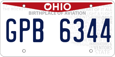 OH license plate GPB6344