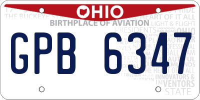OH license plate GPB6347