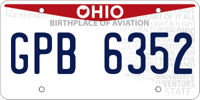 OH license plate GPB6352
