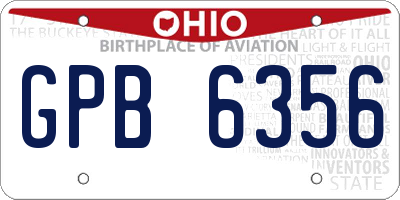 OH license plate GPB6356