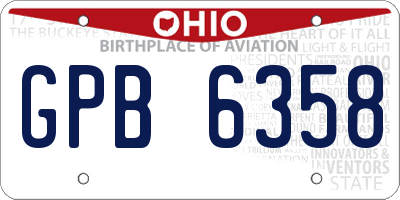 OH license plate GPB6358