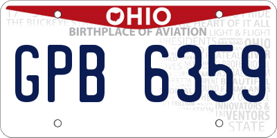 OH license plate GPB6359