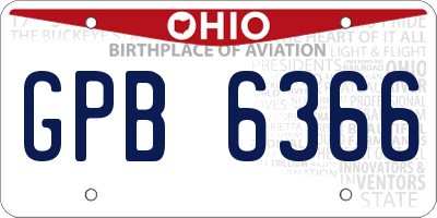 OH license plate GPB6366