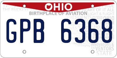 OH license plate GPB6368