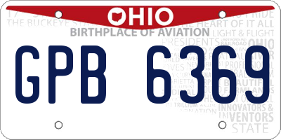 OH license plate GPB6369