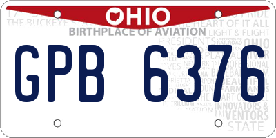 OH license plate GPB6376