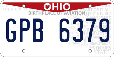 OH license plate GPB6379