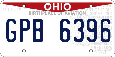 OH license plate GPB6396
