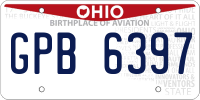 OH license plate GPB6397
