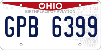 OH license plate GPB6399