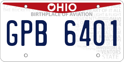 OH license plate GPB6401