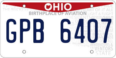 OH license plate GPB6407