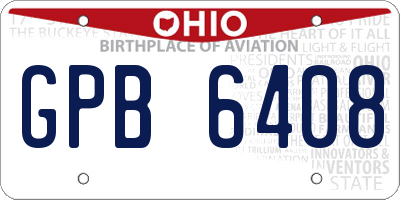 OH license plate GPB6408
