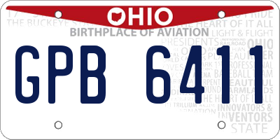 OH license plate GPB6411