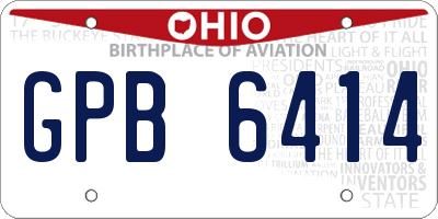 OH license plate GPB6414