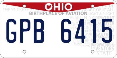 OH license plate GPB6415