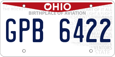 OH license plate GPB6422