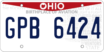 OH license plate GPB6424