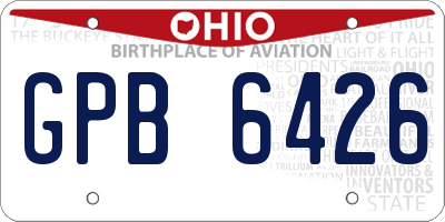 OH license plate GPB6426