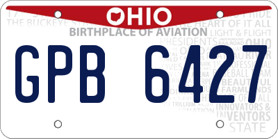 OH license plate GPB6427