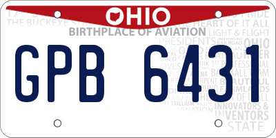 OH license plate GPB6431