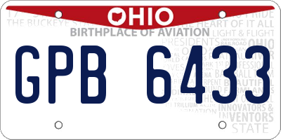 OH license plate GPB6433