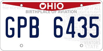 OH license plate GPB6435