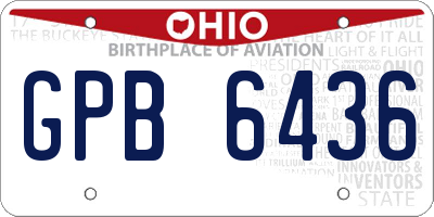 OH license plate GPB6436