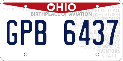 OH license plate GPB6437