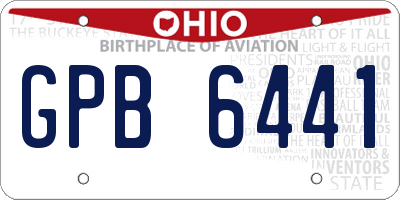 OH license plate GPB6441