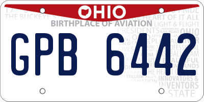 OH license plate GPB6442