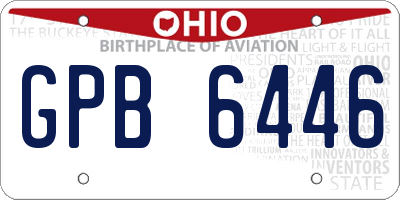 OH license plate GPB6446