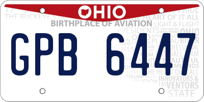 OH license plate GPB6447