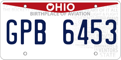 OH license plate GPB6453